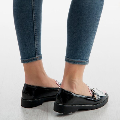 Mocasini negri cu ornamente Gwadalaha - Încălțăminte