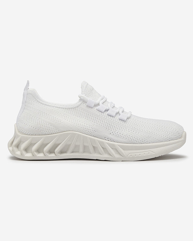 Pantofi sport de damă din material textil, de culoare albă Acarfi- Footwear