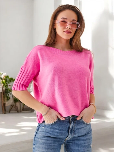 Royalfashion Pulover din viscoză pentru femei cu mâneci scurte