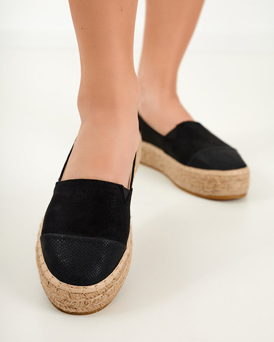 OUTLET Espadrile negre cu varf decorativ Steve - Incaltaminte