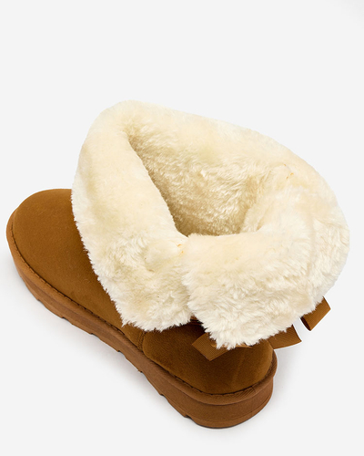 Royalfashion cizme a'la cizme de zăpadă pentru femei de culoare camel Aerfifi