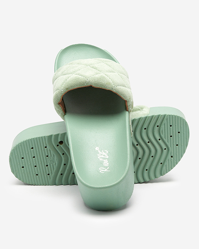 Sandale matlasate dama verzi pe platforma Koriner - Incaltaminte