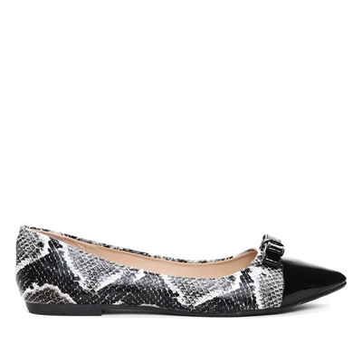 Balerinki we wzór a'la skóra węża- Obuwie