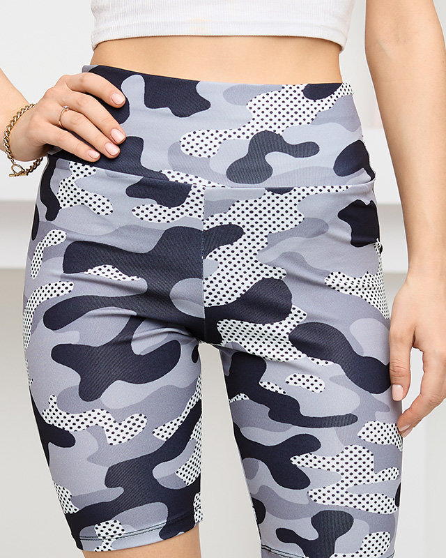 Jambiere de ciclism dama gri deschis cu imprimeu - Imbracaminte