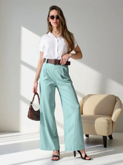 Royalfashion Pantaloni largi pentru femei cu un brâu