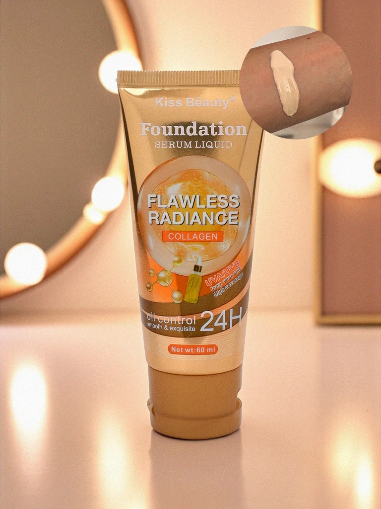 Kiss Beauty Fond de ten cu ser de colagen - iluminator 24H