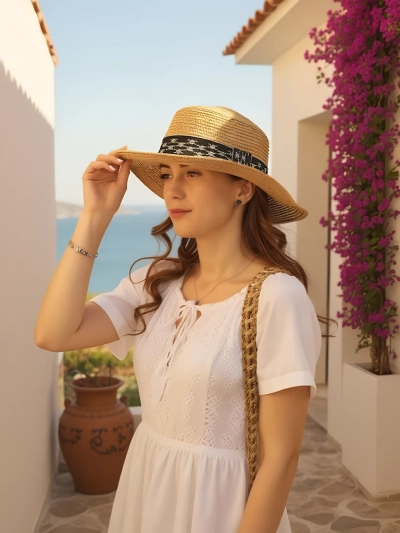 Royalfashion Pălărie de damă din paie Silky Shade