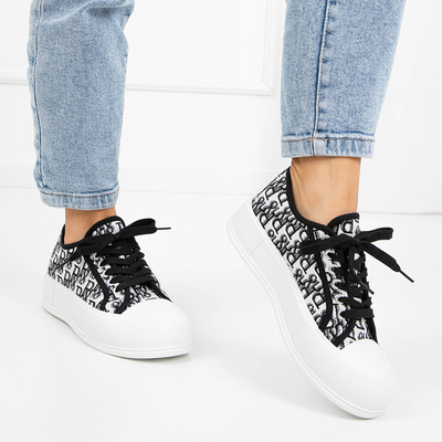 Adidași pentru femei cu model negru Mieko - Încălțăminte