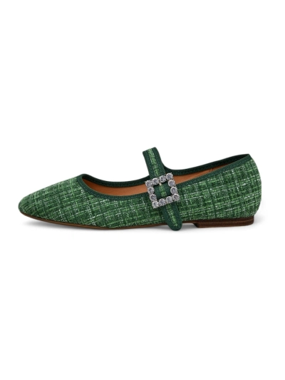 Royalfashion Balerini pentru femei cu carouri, cu cataramă și curea Riffos