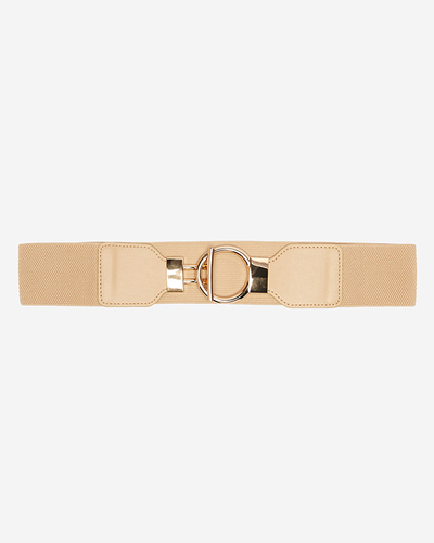 Cureaua elastica cu catarama mare aurie camel - Accesorii