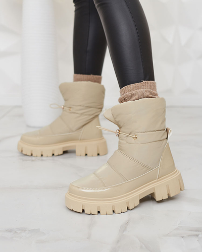 Royalfashion Cizme de zăpadă slip-on pentru femei de culoare maro deschis Sadella