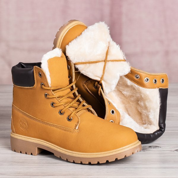 Brązowe trapery z ociepleniem Polar Bear - Obuwie