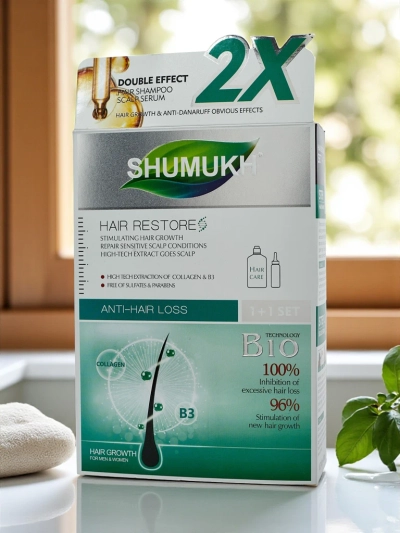 Șampon și ser de păr 2 în 1 Shumukh - stimulează creșterea părului