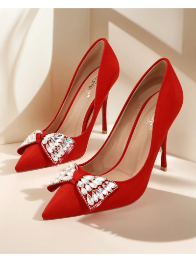 Pantofi cu toc stiletto Royalfashion pentru femei cu fundiță Cocarte