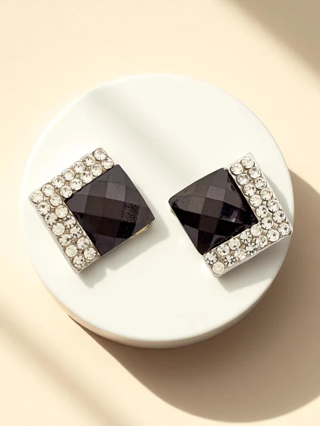 Royalfashion Cercei cu clips pentru femei, cu cristale și zirconiu cubic