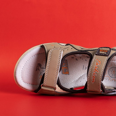 Sandale bej pentru copii cu Velcro Roser - Pantofi