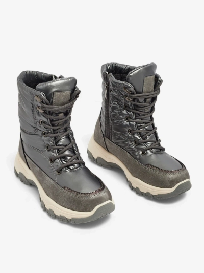 Botine Dama Aurora Argintii Ecologice Casual de Iarna