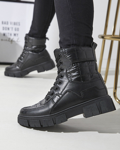 OUTLET Cizme negre de damă neizolate de tip bagger Qertera- Footwear