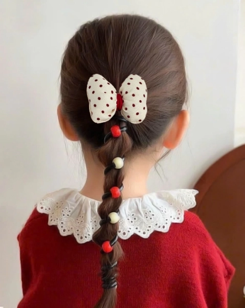 Royalfashion Elastic de păr tip spirală cu fundiță