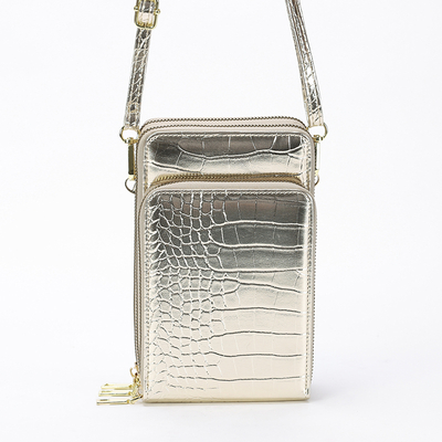 Poșetă-poșetă de damă aurie cu relief - Accesorii