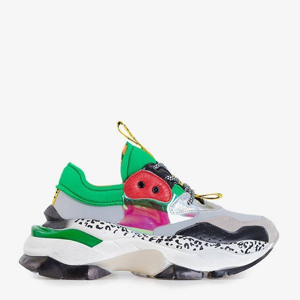 OUTLET Încălțăminte sport dama gri, cu inserții colorate Grandini - Încălțăminte