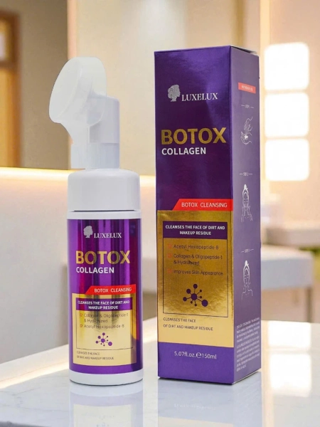 Spumă facială purificatoare și hidratantă cu colagen și perie