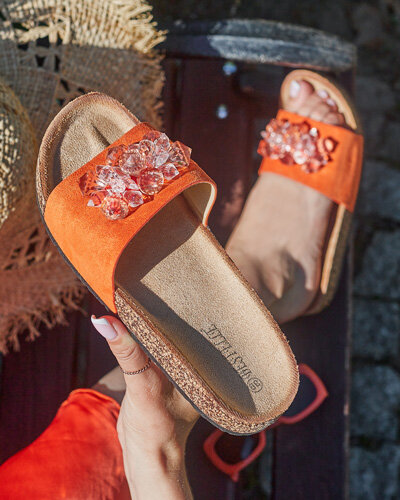 Royalfashion Șlapi de damă Villo cu pietre prețioase