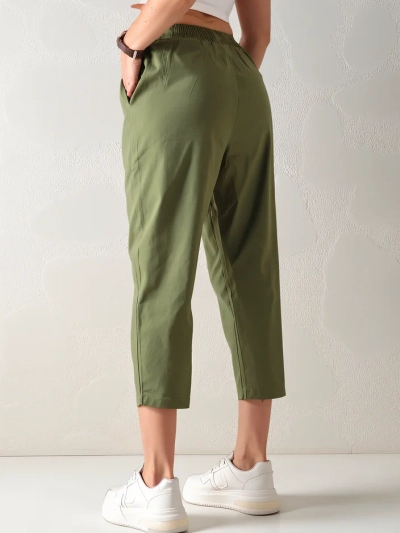 Pantaloni drepți din țesătură pentru femei Royalfashion 7/8