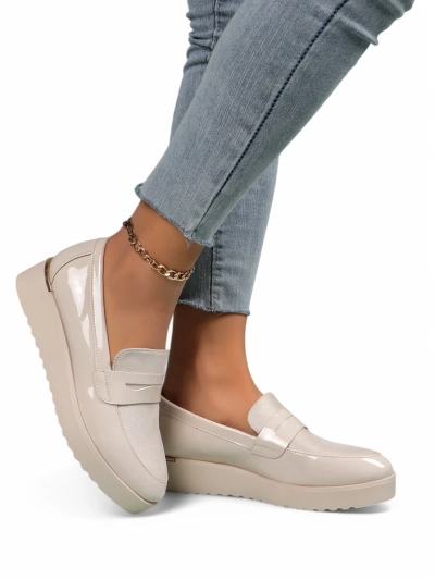 Royalfashion Mocasi din patent pentru femei Afidale