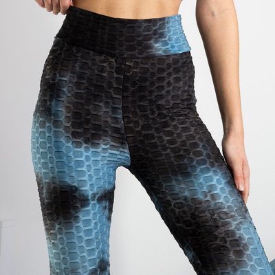 Jambiere sport femei albastre și negre - Îmbrăcăminte