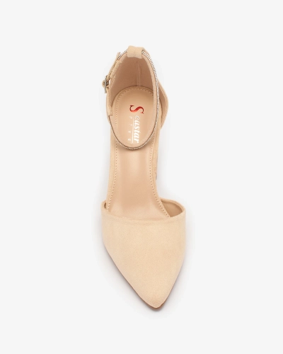Royalfashion Pantofi de damă bej cu zirconii Britica