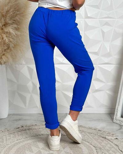 Royalfashion Pantaloni de damă din stofă cu inscripție