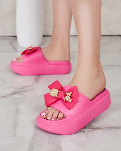 Royalfashion Șlapi de cauciuc pentru femei cu fundiță decorativă Apis