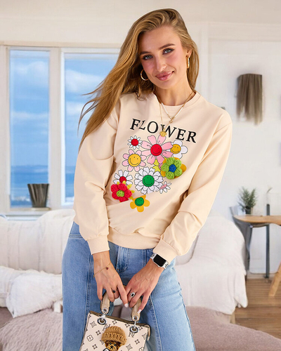 Royalfashion Hanorac cu imprimeu subțire din bumbac pentru femei