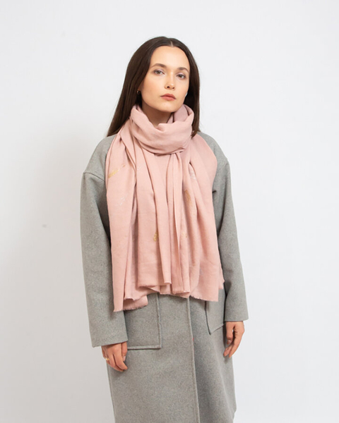 Royalfashion Eșarfă subțire roz pentru femei cu sclipici