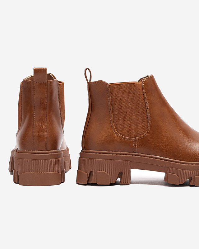 Cizme slip-on de damă de culoare camel Inilco- Footwear