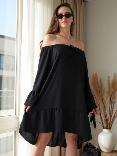 Rochie off-the-shoulder Royalfashion pentru femei, cu volane, oversized