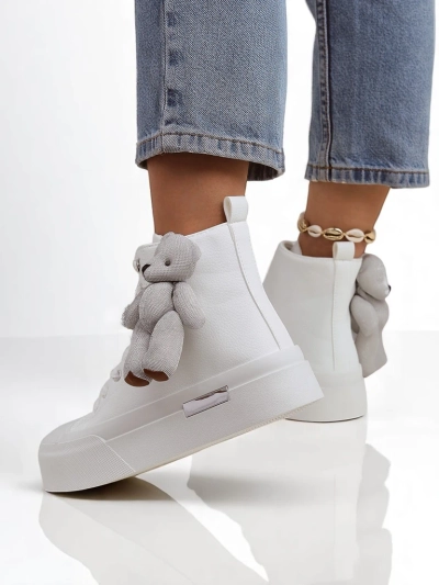 Royalfashion Adidași de damă tip high-top cu ursuleț Tedi
