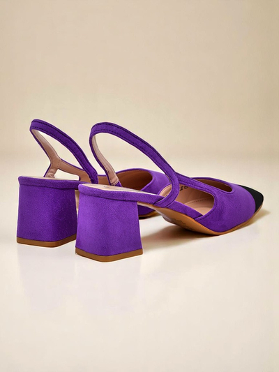 Royalfashion Zapatos de salón de tacón bajo con adorno en la puntera Eleganzo para mujer