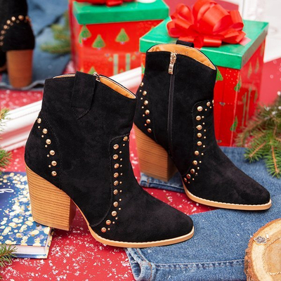 Cizme de cowboy negre pe un post înalt Gana - Încălțăminte