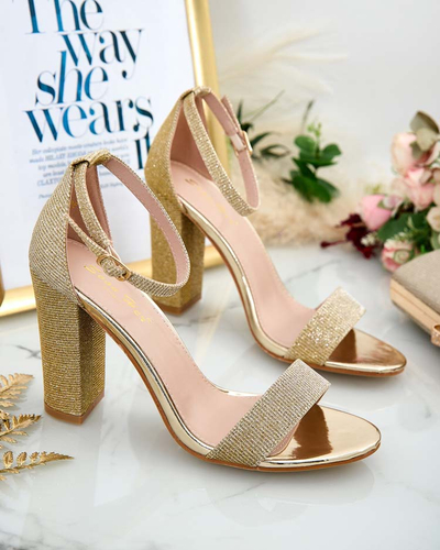 Royalfashion Sandale cu post de brocart de damă Etotta