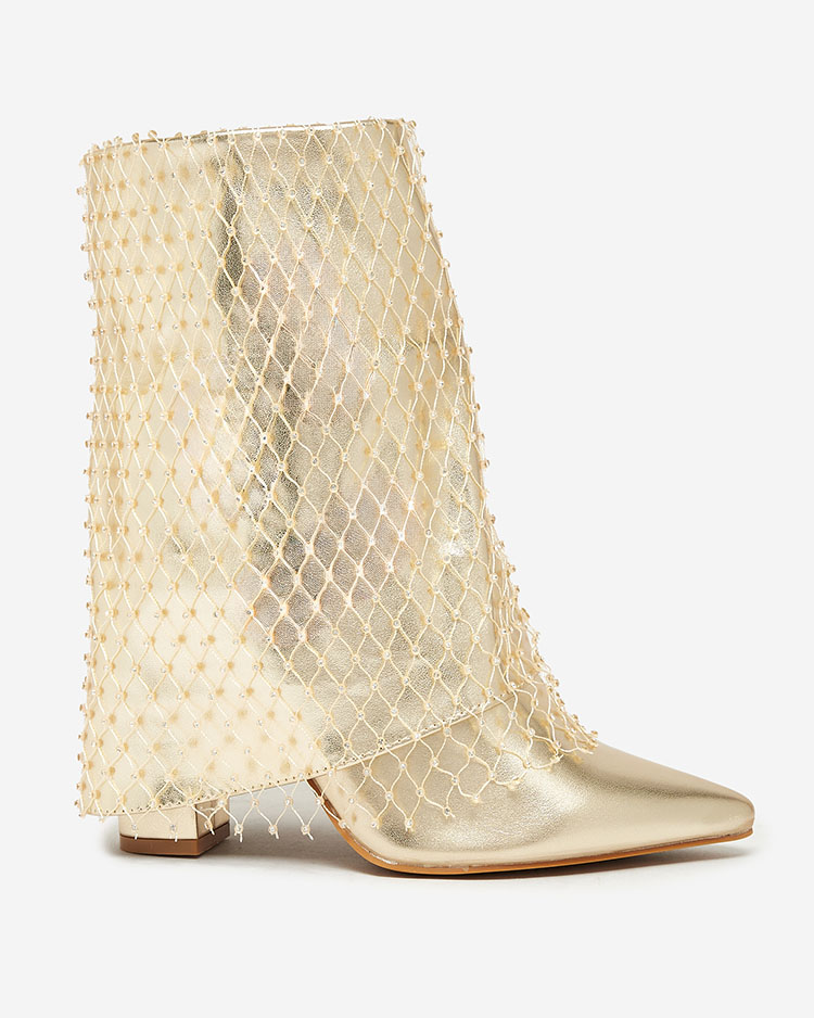 Royalfashion Cizme de damă cu plasă ornamentată Siamondes