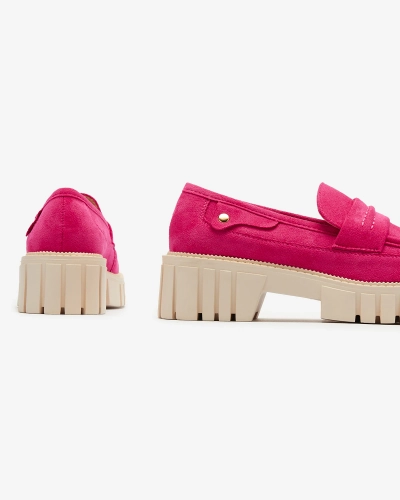 Royalfashion Eco mocasini din piele de căprioară fucsia pentru femei Siherta