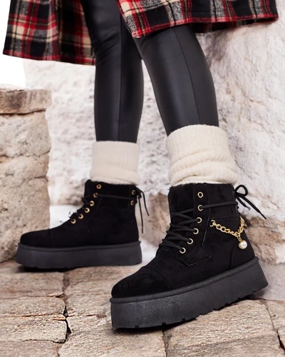 Royalfashion Cizme Woruces cu șiret pentru femei