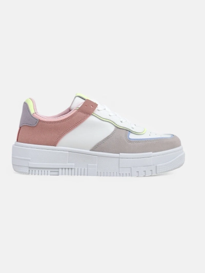 Sneakers damă Hypatia Pastello gri deschis piele eco primăvară 4cm