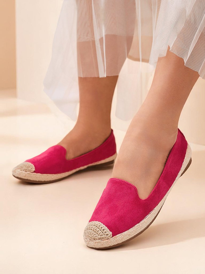 Espadrile Royalfashion pentru femei din piele intoarsa ecologica, cu toc bomba