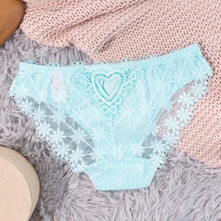 Chiloți pentru femei din dantelă în culoarea menta - Lenjerie intimă
