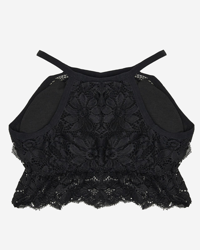 Sutien bralette din dantelă neagră pentru femei - Lenjerie intimă