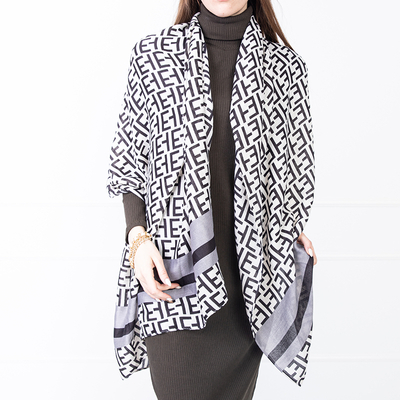 Esarfa dama bej cu model - Accesorii