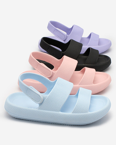 Royalfashion Sandale cu velcro din cauciuc pentru copii roz strălucitor Flexi Steps